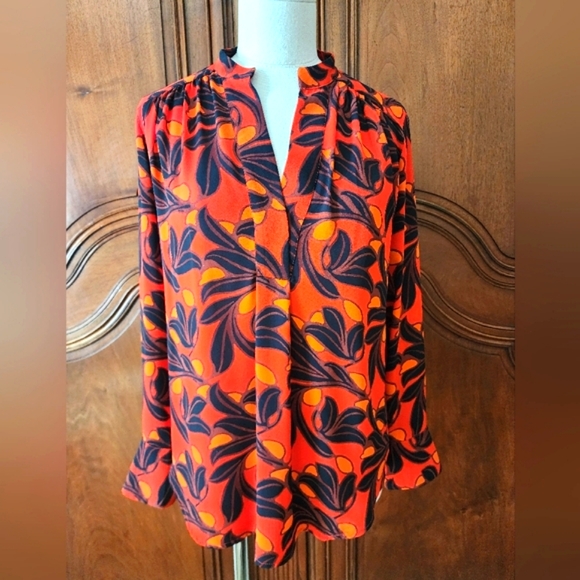EUC-Beautiful Ann Taylor Fall Blouse!!🍁🤠🦃 - Picture 1 of 8